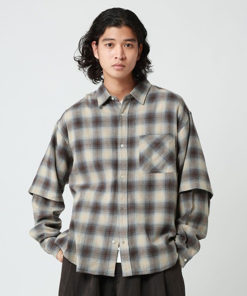 RAGEBLUE(レイジブルー)の「FAKE LAYERED CHECK SHIRTS/フェイクレイヤードチェックシャツ(シャツ/ブラウス・メンズ・ブラウン/ブラック・MEDIUM/LARGE)」の21枚目の写真