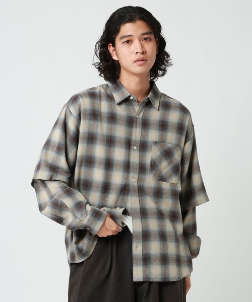 RAGEBLUE(レイジブルー)の「FAKE LAYERED CHECK SHIRTS/フェイクレイヤードチェックシャツ(シャツ/ブラウス・メンズ・ブラウン/ブラック・MEDIUM/LARGE)」の22枚目の写真