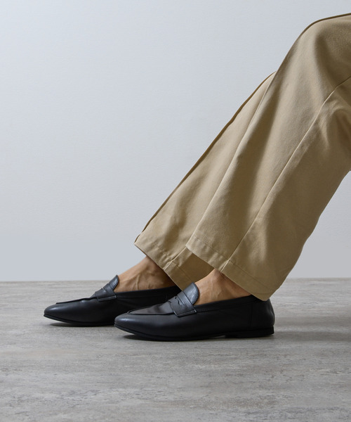 PADRONE（パドローネ）の「PADRONE パドローネ / FT Loafers フラットソールレザーローファー / PU8185-2002（ローファー・メンズ・ブラウン/ブラック・40/41/42）」の3枚目の写真