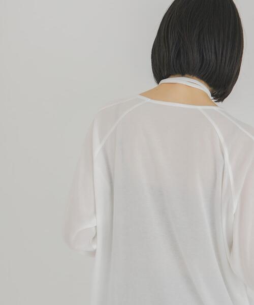 KBF(ケイビーエフ)の「ルーズシアートップス+ストラップ(Tシャツ/カットソー・レディース・ベージュ/ブラウン/オフホワイト・ONE)」の7枚目の写真