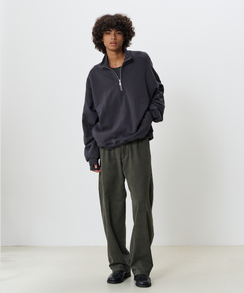 NOUN(ノウン)の「ハーフジップスウェットシャツ(チャコール)(スウェット・メンズ・チャコール・LARGE/MEDIUM)」の4枚目の写真