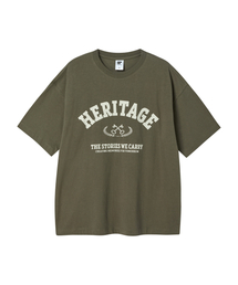ヘリテージロゴTシャツ_カーキ