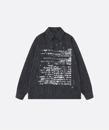 Distressed Script Stripe Shirt