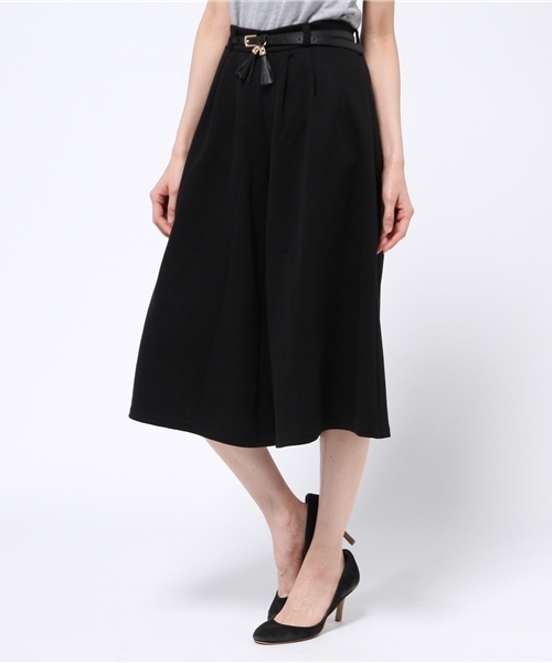 VENCEEXCHANGE（ヴァンスエクスチェンジ）の「タッセルベルト付きカットガウチョパンツ（その他パンツ・レディース・ホワイト/オフホワイト/ダークグリーン/ブルー/ブラック/コーラル・MEDIUM）」の4枚目の写真