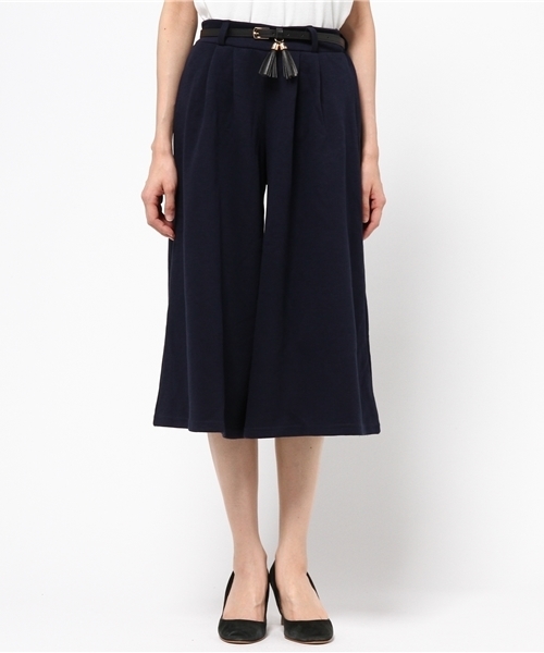 VENCEEXCHANGE（ヴァンスエクスチェンジ）の「タッセルベルト付きカットガウチョパンツ（その他パンツ・レディース・ホワイト/オフホワイト/ダークグリーン/ブルー/ブラック/コーラル・MEDIUM）」の7枚目の写真