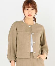 Another Edition | 麻混カバーオール/AEBC L　COVERALL(ノーカラージャケット)