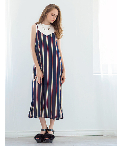 Cecil Mcbee セシルマクビー の ストライプキャミワンピ ワンピース Wear