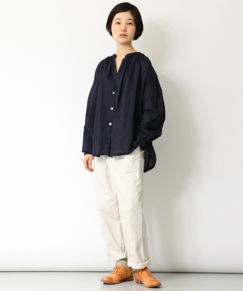 かぐれ（カグレ）の「かぐれ コットンラミーのブラウス（シャツ/ブラウス・レディース・オフホワイト/ライトブルー/ネイビー・FREE）」の10枚目の写真