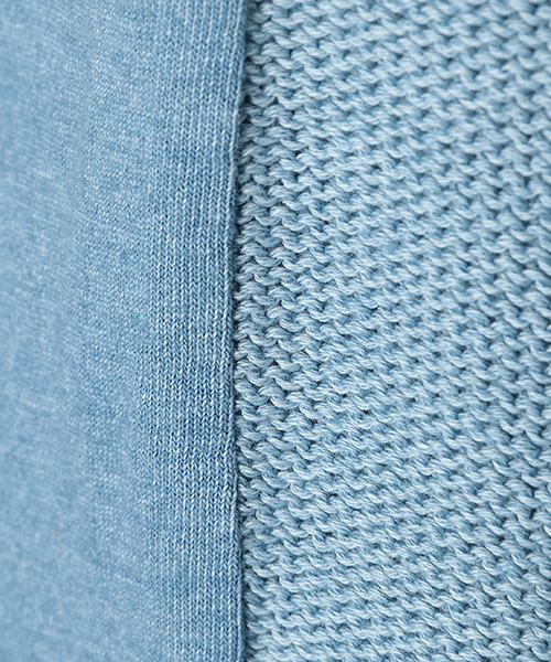 VENCEEXCHANGE(ヴァンスエクスチェンジ)の「インディゴニット切替クールネック半袖T(Tシャツ/カットソー・メンズ・ブルー/ネイビー・LARGE/MEDIUM)」の9枚目の写真