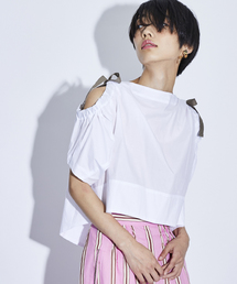 STUDIOUS | STUDIOUS HIGH シャーリングリボントップス(シャツ/ブラウス)