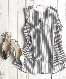 laboratory work | ＜大人気！＞ストライプノースリブラウス(シャツ/ブラウス)