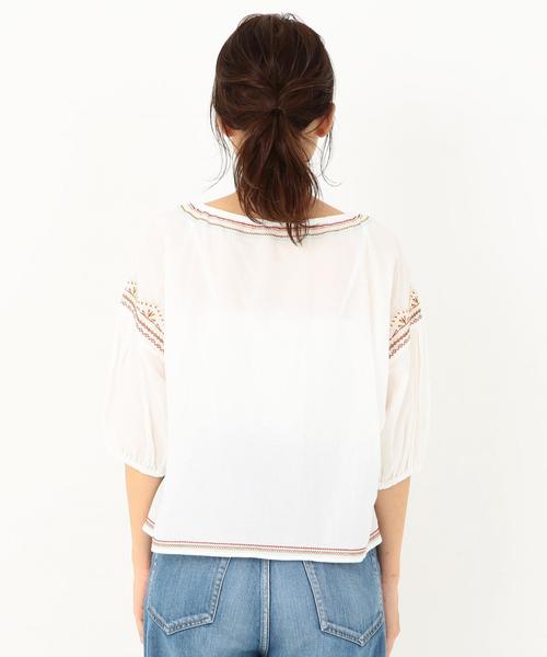 Another Edition（アナザーエディション）の「エンブロイダリープルオーバー ◆（シャツ/ブラウス・レディース・オフホワイト/ブラック/オレンジ・FREE）」の4枚目の写真