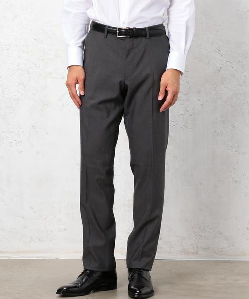 green label relaxing（グリーンレーベルリラクシング）の「TW/SILK シャドーストライプ スリム NP パンツ ◆（スーツパンツ・メンズ・ブラック/ダークグレー/ネイビー・76ｃｍ/80ｃｍ/84ｃｍ/88ｃｍ/72cm/92cm）」の3枚目の写真