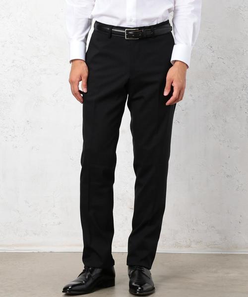 green label relaxing（グリーンレーベルリラクシング）の「TW/SILK シャドーストライプ スリム NP パンツ ◆（スーツパンツ・メンズ・ブラック/ダークグレー/ネイビー・76ｃｍ/80ｃｍ/84ｃｍ/88ｃｍ/72cm/92cm）」の2枚目の写真