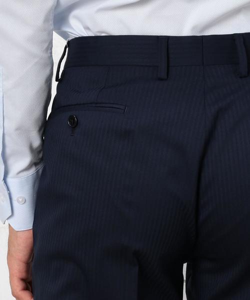 green label relaxing（グリーンレーベルリラクシング）の「TW/SILK シャドーストライプ スリム NP パンツ ◆（スーツパンツ・メンズ・ブラック/ダークグレー/ネイビー・76ｃｍ/80ｃｍ/84ｃｍ/88ｃｍ/72cm/92cm）」の5枚目の写真