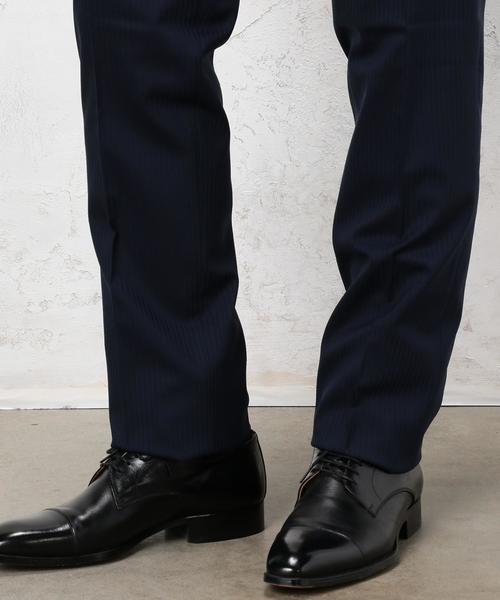 green label relaxing（グリーンレーベルリラクシング）の「TW/SILK シャドーストライプ スリム NP パンツ ◆（スーツパンツ・メンズ・ブラック/ダークグレー/ネイビー・76ｃｍ/80ｃｍ/84ｃｍ/88ｃｍ/72cm/92cm）」の6枚目の写真