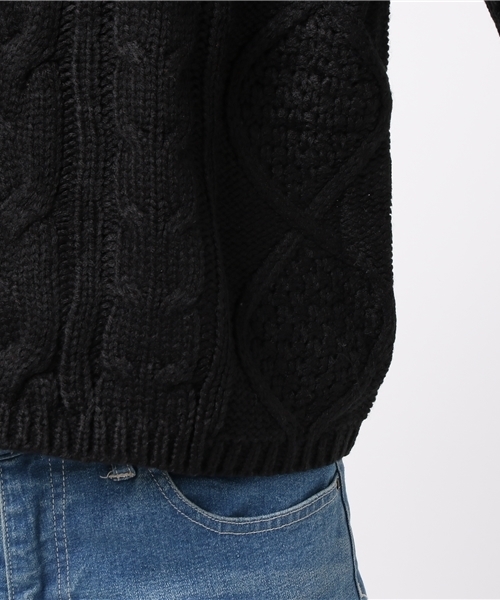 ENVYM（アンビー）の「ティアードシアースリーブケーブルＫＮＩＴ（ニット/セーター・レディース・ホワイト/ブラック/グリーン/ボルドー・FREE）」の18枚目の写真