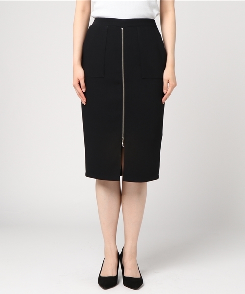 GUILD PRIME（ギルドプライム）の「◆雑誌掲載◆【GUILD PRIME】WOMENS フロントジップスカート（スカート・レディース・ブラック/レッド・36/34）」の3枚目の写真