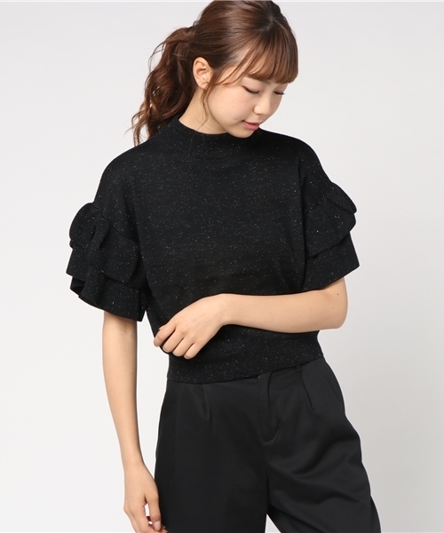 FREE'S MART（フリーズマート）の「アンジェリーナ袖フリルニット（ニット/セーター・レディース・ブラック/ベージュ/ピンク/ブルー・FREE）」の12枚目の写真