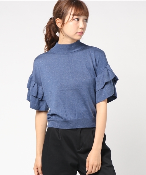 FREE'S MART（フリーズマート）の「アンジェリーナ袖フリルニット（ニット/セーター・レディース・ブラック/ベージュ/ピンク/ブルー・FREE）」の14枚目の写真