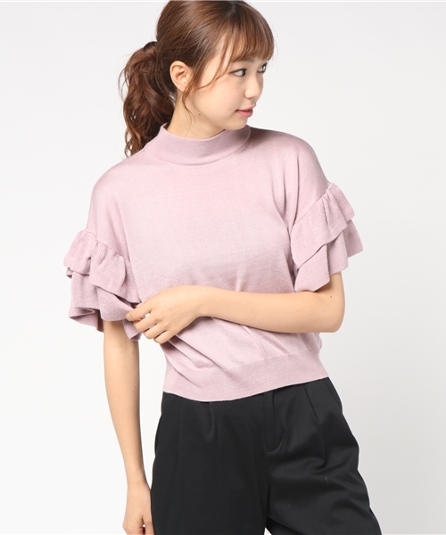 FREE'S MART（フリーズマート）の「アンジェリーナ袖フリルニット（ニット/セーター・レディース・ブラック/ベージュ/ピンク/ブルー・FREE）」の15枚目の写真