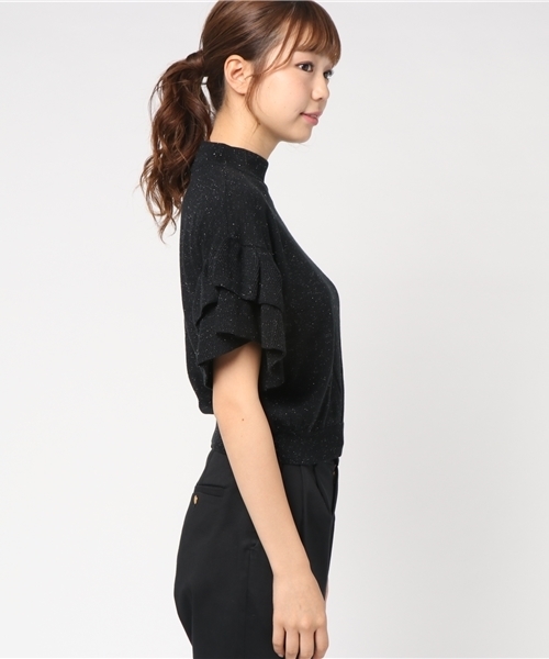 FREE'S MART（フリーズマート）の「アンジェリーナ袖フリルニット（ニット/セーター・レディース・ブラック/ベージュ/ピンク/ブルー・FREE）」の6枚目の写真