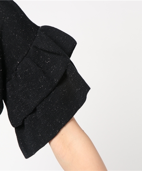 FREE'S MART（フリーズマート）の「アンジェリーナ袖フリルニット（ニット/セーター・レディース・ブラック/ベージュ/ピンク/ブルー・FREE）」の9枚目の写真