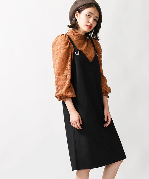 WEGO（ウィゴー）の「WEGO/リングジャンパースカート（ジャンパースカート・レディース・ブラック/ドット・FREE）」の2枚目の写真