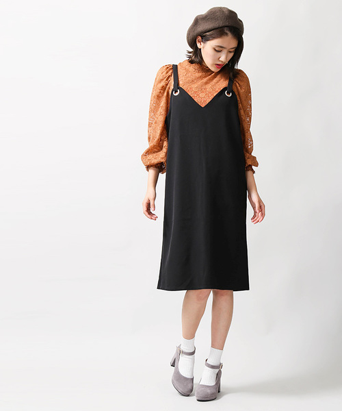 WEGO（ウィゴー）の「WEGO/リングジャンパースカート（ジャンパースカート・レディース・ブラック/ドット・FREE）」の11枚目の写真