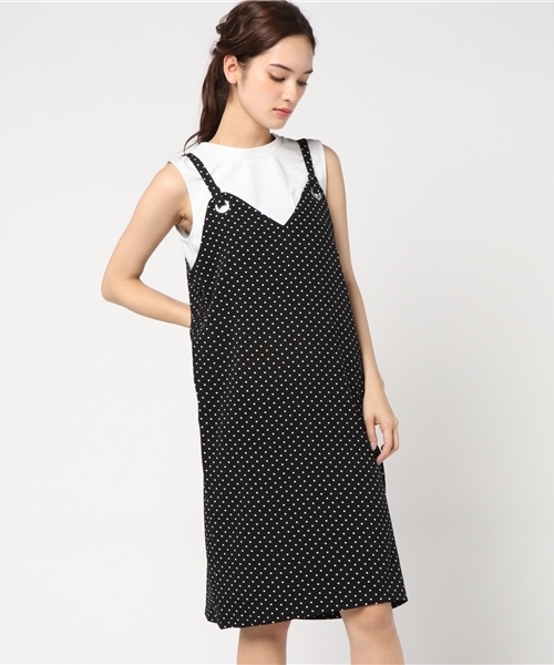 WEGO（ウィゴー）の「WEGO/リングジャンパースカート（ジャンパースカート・レディース・ブラック/ドット・FREE）」の14枚目の写真