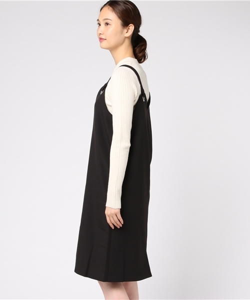 WEGO（ウィゴー）の「WEGO/リングジャンパースカート（ジャンパースカート・レディース・ブラック/ドット・FREE）」の5枚目の写真