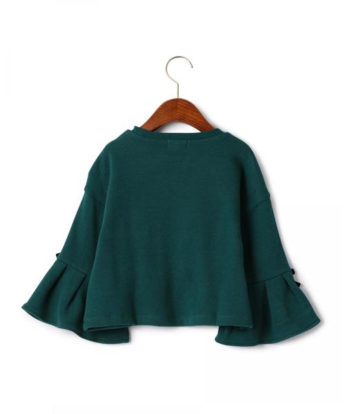 green label relaxing(グリーンレーベルリラクシング)の「【キッズ】ベルスリーブリボンプルオーバー ◆(Tシャツ/カットソー・キッズ・ケリー/ダークグレー・135/125/115/105/95)」の8枚目の写真