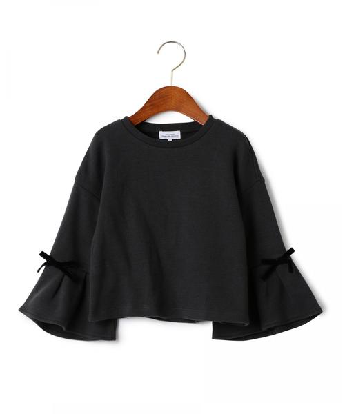 green label relaxing(グリーンレーベルリラクシング)の「【キッズ】ベルスリーブリボンプルオーバー ◆(Tシャツ/カットソー・キッズ・ケリー/ダークグレー・135/125/115/105/95)」の10枚目の写真