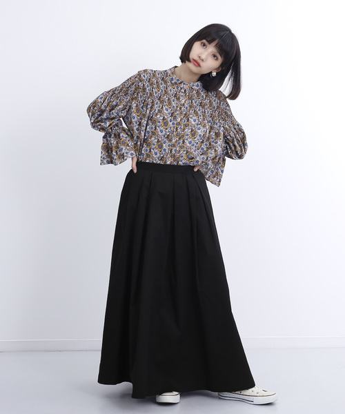 MERLOT(メルロー)の「コットンフレアタックスカート1166(スカート・レディース・ベージュ/グリーン/レッド/カーキ/ネイビー/ブラック・FREE)」の20枚目の写真