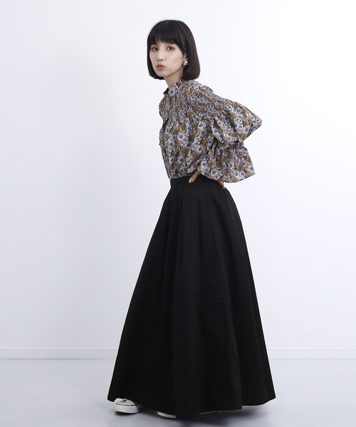 MERLOT(メルロー)の「コットンフレアタックスカート1166(スカート・レディース・ベージュ/グリーン/レッド/カーキ/ネイビー/ブラック・FREE)」の14枚目の写真