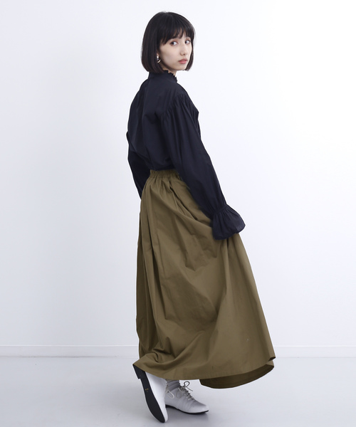 MERLOT(メルロー)の「コットンフレアタックスカート1166(スカート・レディース・ベージュ/グリーン/レッド/カーキ/ネイビー/ブラック・FREE)」の17枚目の写真