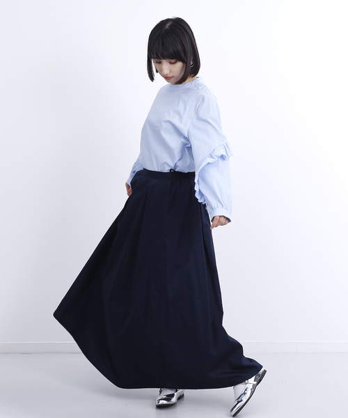 MERLOT(メルロー)の「コットンフレアタックスカート1166(スカート・レディース・ベージュ/グリーン/レッド/カーキ/ネイビー/ブラック・FREE)」の13枚目の写真
