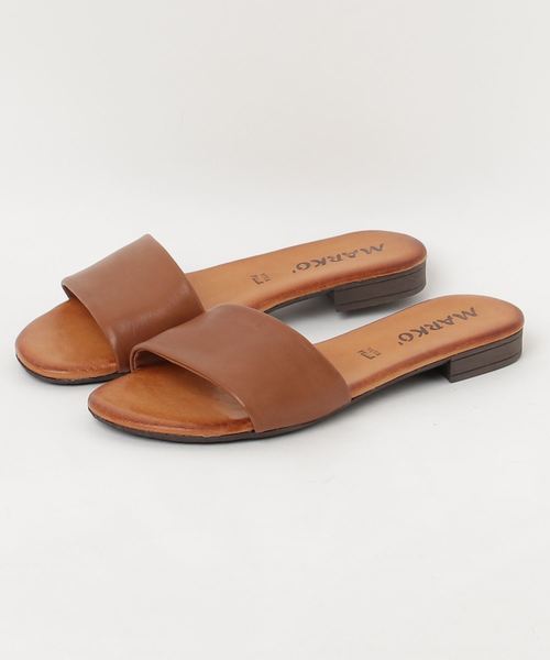 salle de bal（サルデバル）の「MARKO フラット スリッパサンダル（サンダル・レディース・ブラウン/ブラック・37/38/36）」の2枚目の写真