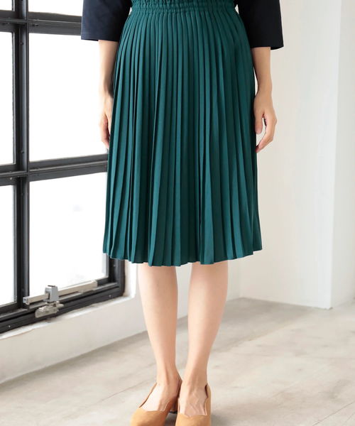 Earth Music Ecology アースミュージックアンドエコロジー の すきな丈プリーツスカート ミディ スカート Wear