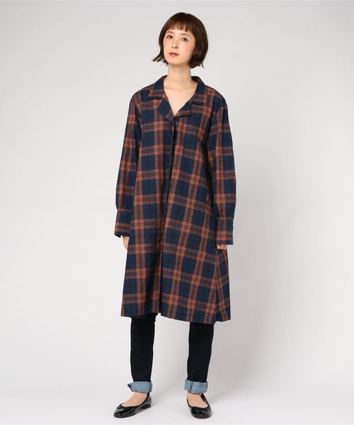 moussy マウジー FAUX PEARL TARTAN LONG シャツ moussy - moussy マウジー FAUX PEARL TARTAN LONG シャツの通販 by