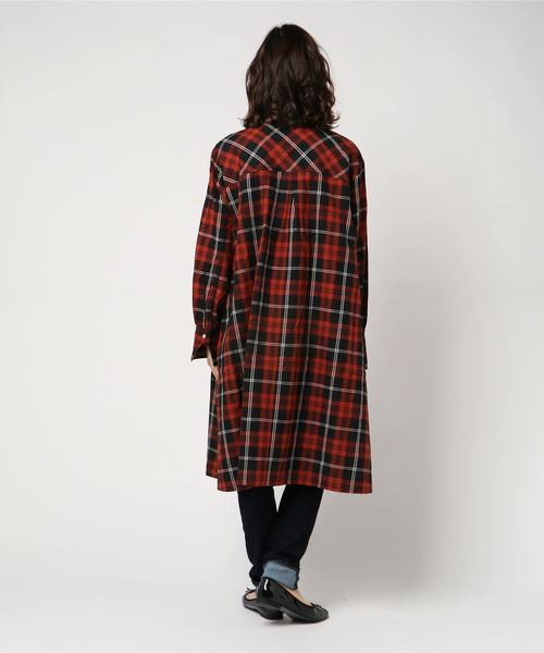 MOUSSY FAUX PEARL TARTAN ブラウス 柄NVY 新品（MOUSSY