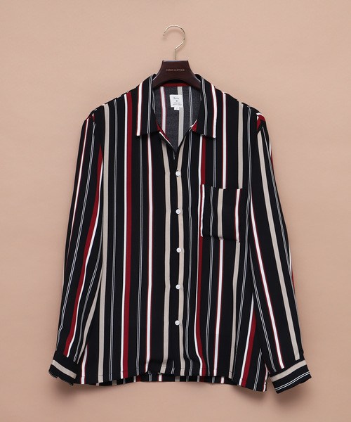 EMMA CLOTHES（エマクローズ）の「マルチストライプL/Sレギュラーカラーシャツ（シャツ/ブラウス・メンズ・ブラック/ネイビー/ワイン・M/L）」の7枚目の写真