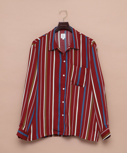 EMMA CLOTHES（エマクローズ）の「マルチストライプL/Sレギュラーカラーシャツ（シャツ/ブラウス・メンズ・ブラック/ネイビー/ワイン・M/L）」の9枚目の写真
