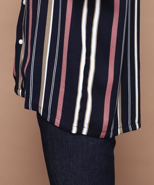 EMMA CLOTHES（エマクローズ）の「マルチストライプL/Sレギュラーカラーシャツ（シャツ/ブラウス・メンズ・ブラック/ネイビー/ワイン・M/L）」の13枚目の写真