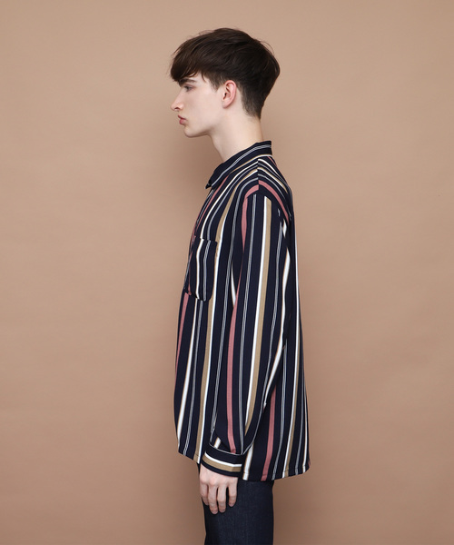 EMMA CLOTHES（エマクローズ）の「マルチストライプL/Sレギュラーカラーシャツ（シャツ/ブラウス・メンズ・ブラック/ネイビー/ワイン・M/L）」の15枚目の写真