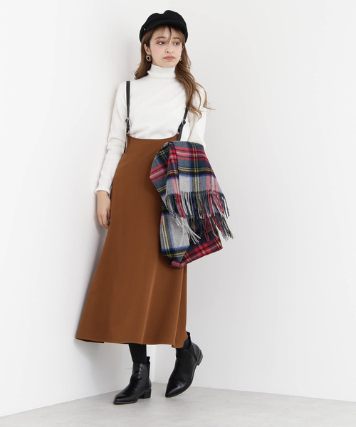 N.(N. Natural Beauty Basic)(エヌエヌナチュラルビューティーベーシック)の「サスペンダー付スカート(ジャンパースカート・レディース・ブラック/ブラウン・MEDIUM)」の14枚目の写真