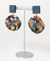 【Milimili】ウッド×ラウンドウェーブピアス