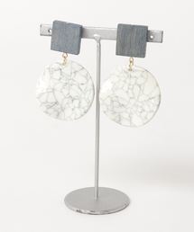 【Milimili】ウッド×ラウンドウェーブピアス