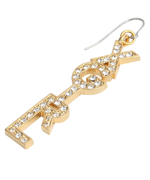 X-girl（エックスガール）の「LINED LOGO EARRINGS（ピアス（両耳用）・レディース・シルバー/ゴールド・ONE SIZE）」の5枚目の写真