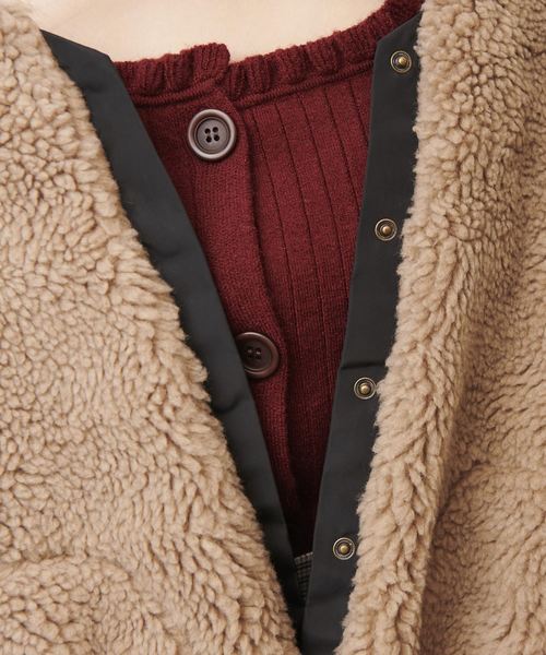 OLIVE des OLIVE（オリーブデオリーブ）の「[WEB限定] ボアVネックブルゾン（ブルゾン・レディース・ブラウン/キナリ・FREE）」の10枚目の写真